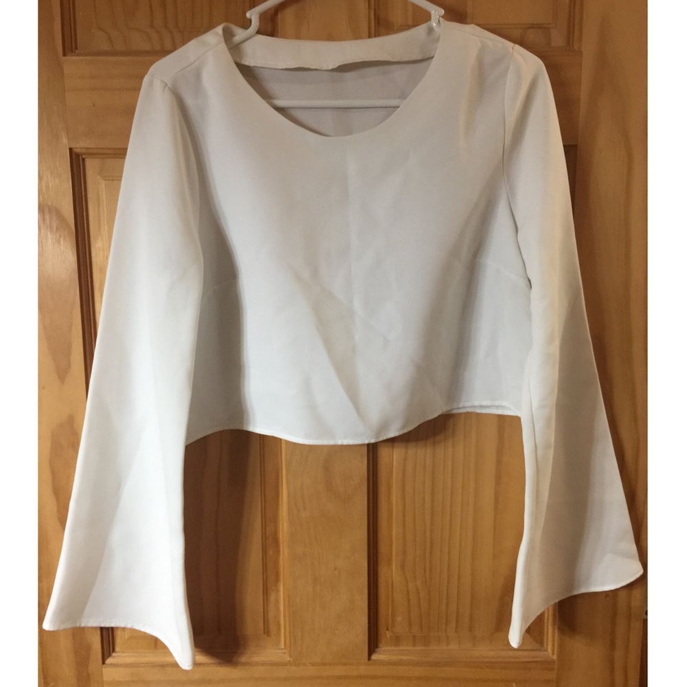 Long bell sleeve crop top